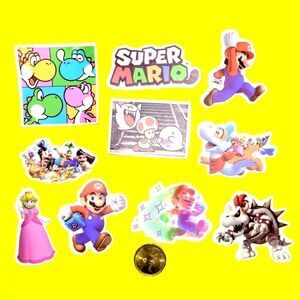 3/$20 Brand New 10x Nintendo Super Mario Waterproof Stickers #c